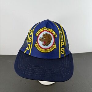 Vintage 380th SUPS Navy Blue Hat Cap Adjustable Blue Yellow